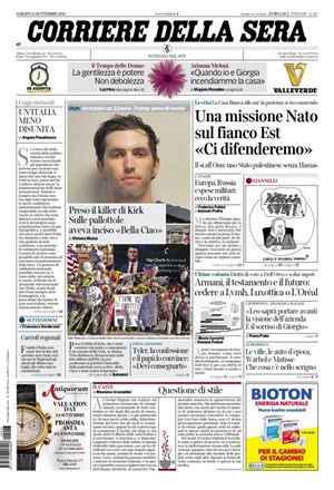 Copertura Corriere della Sera