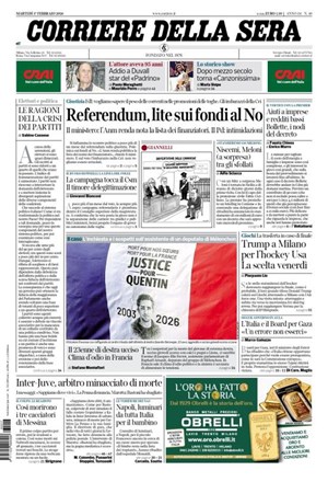 Copertura Corriere della Sera