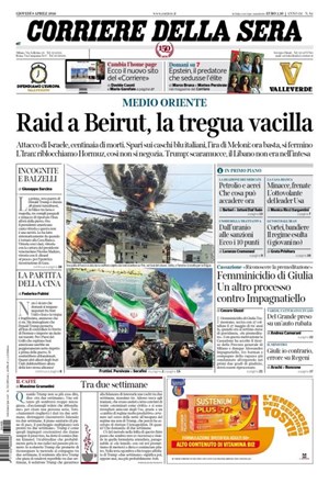 Copertura Corriere della Sera