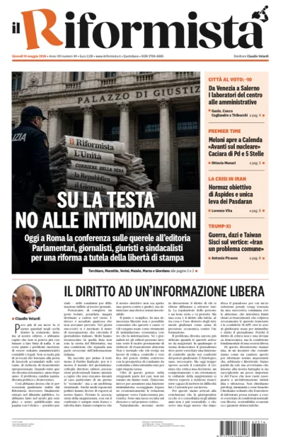 Copertura Il Riformista