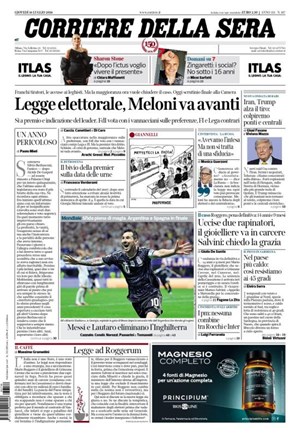 Copertura Corriere della Sera