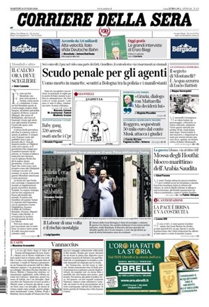 Copertura Corriere della Sera
