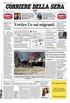 Copertura Corriere della Sera