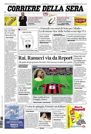 Copertura Corriere della Sera