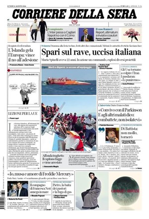 Copertura Corriere della Sera