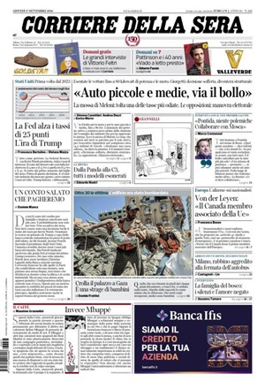 Copertura Corriere della Sera