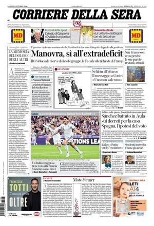 Copertura Corriere della Sera