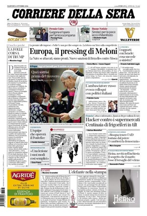 Copertura Corriere della Sera