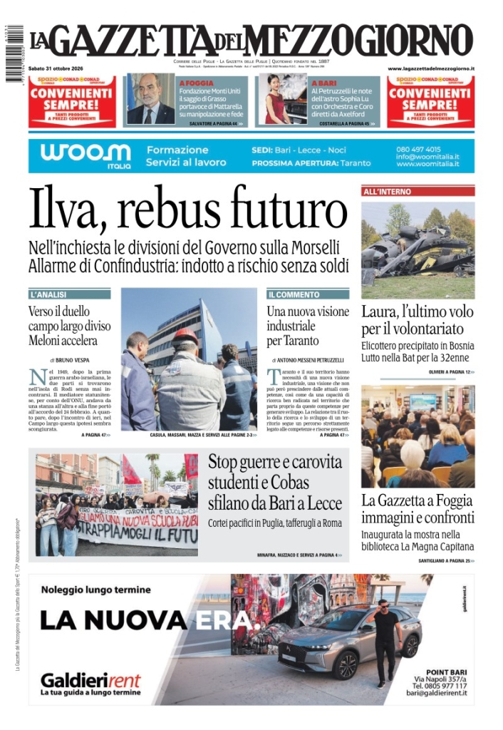 Copertura La Gazzetta Del Mezzogiorno